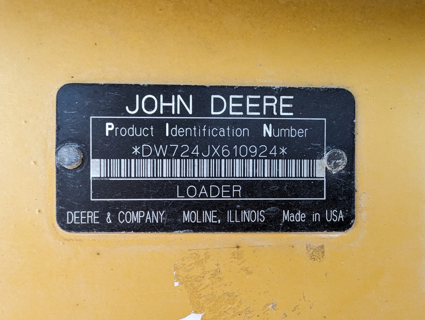 Cargador Frontal John Deer 724J 2008
